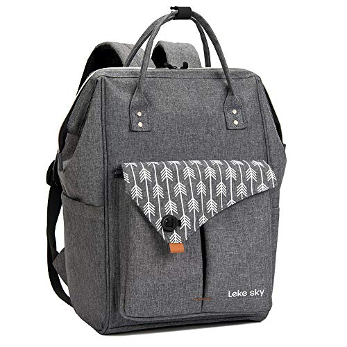 Lekesky Mochila Antirrobo Impermeable, Mochila para Portátil 15,6 Pulgadas Unisexo, Multifuncional Mochila Portátil para Negocio, Viaje, Trabajo - Gris