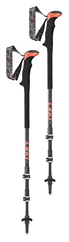 Leki Bastones de Trekking Unisex para Adultos Carbon TA XTG, Color Negro, 100-135 cm
