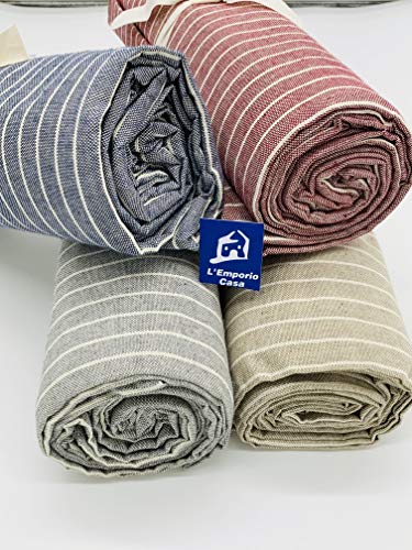 L'EMPORIO CASA Funda para sofá de tela gruesa robusta de algodón de Panamá, 160 x 260 – 260 x 280 – 360 x 280 cm