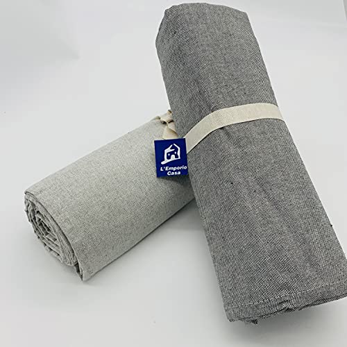 L'EMPORIO_CASA - Funda para sofá de tela de color liso de tela robusta gruesa de algodón de Panamá, 160 x 260 – 260 x 280 – 360 x 280 cm