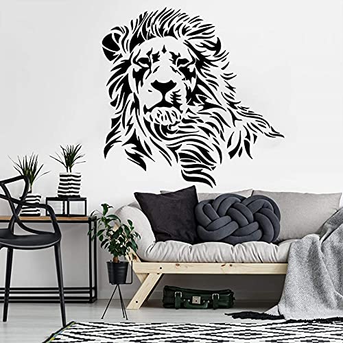 León africano Animal etiqueta de la pared depredador Animal tribu Zoo pared calcomanía guardería vinilo decoración del hogar Mural A8 56x56cm