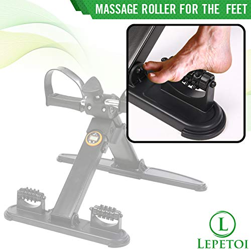 Lepetoi Pedales Estáticos Ejercicio Con Rodillo de Masaje para Promover la Circulación - Entrenamiento en Casa, Ideal para Personas Mayores y Gente Ocupada - Sistema Fácil de Usar, Plegable