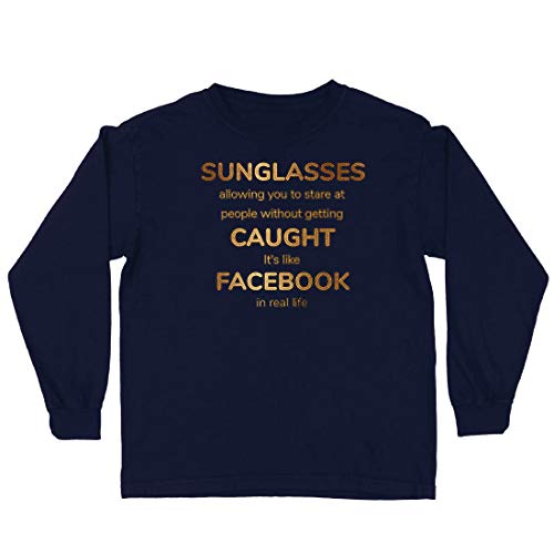 lepni.me Camiseta para Niño/Niña Cita Divertida de Facebook para los Medios sociales en la Vida Real (7-8 Years Azul Multicolor)