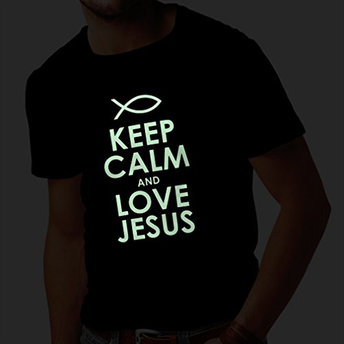 lepni.me Camisetas Hombre Amo a Jesucristo, Religión Cristiana - Pascua, Resurrección, Natividad, Ideas de Regalo Religioso (XX-Large Negro Oro)