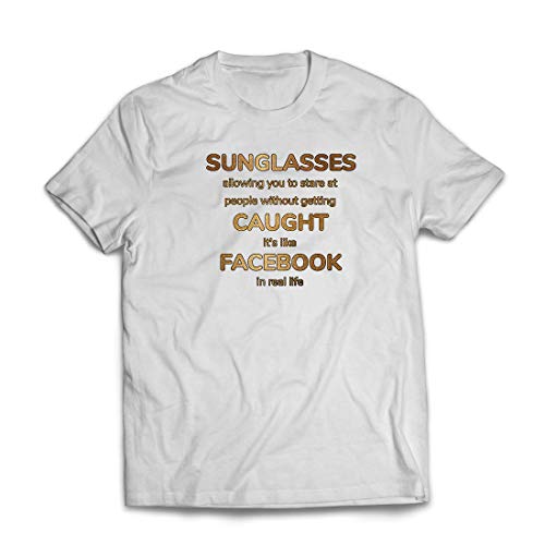 lepni.me Camisetas Hombre Cita Divertida de Facebook para los Medios sociales en la Vida Real (XXXX-Large Blanco Multicolor)