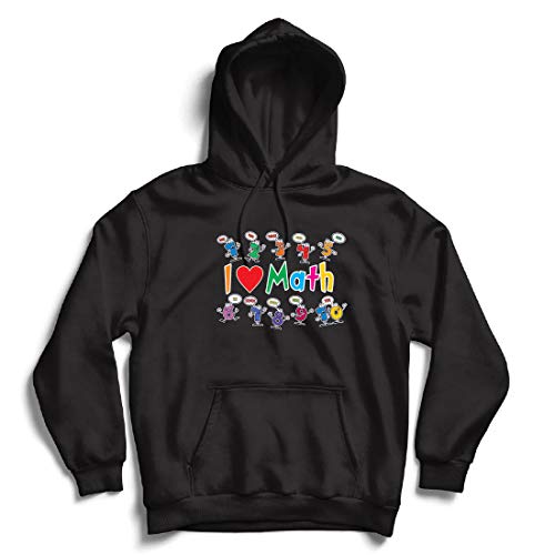 lepni.me Sudadera con Capucha Amo Las matemáticas, el Regalo Educativo de Regreso a la Escuela o la graduación (Large Negro Multicolor)