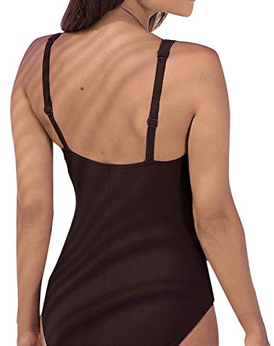 Leslady Banadores Mujer Reductores Mujer Color sólido Traje de baño Bandeau Monokini Body Shaping Correa de Hombro Ajustable Trajes de una Pieza