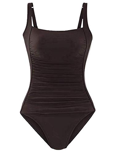 Leslady Banadores Mujer Reductores Mujer Color sólido Traje de baño Bandeau Monokini Body Shaping Correa de Hombro Ajustable Trajes de una Pieza