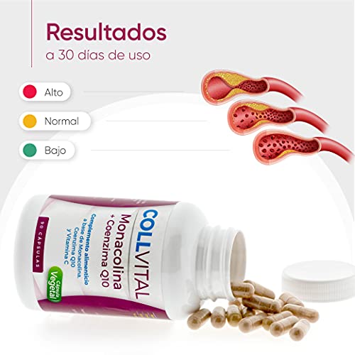Levadura de Arroz Rojo con Coenzima Q10 pastillas para reducir el Colesterol Monacolina natural plus Dosis en Capsulas para bajar el colesterol Tratamiento 3 Meses