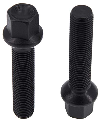 Levando - Juego de 10 tornillos de rueda M14 x 1,5 37 mm, longitud del vástago esférico R13 D = mm SW17 – Juego de pernos de rueda para Audi A, VW Golf, Passat, Polo y UVM, color negro