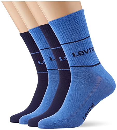 Levi's Short Cut Socks Calcetines Corto con Logo Sport, Blue Combo, 39 Regular Unisex Adulto