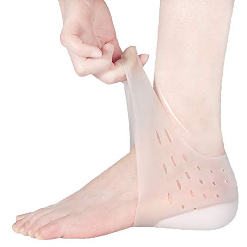 Lezed Plantillas de Silicona para Aumentar la Altura del Talón Invisible Aumentar la Altura Plantilla Zapatos Mangas del talón Alivie el pie Dolor agrietado pie Agrietado Reparación 3cm