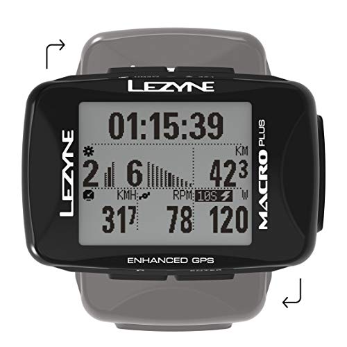 LEZYNE Macro Plus hrsc - Contador GPS para Bicicleta de montaña, Unisex, Color Negro, Talla única