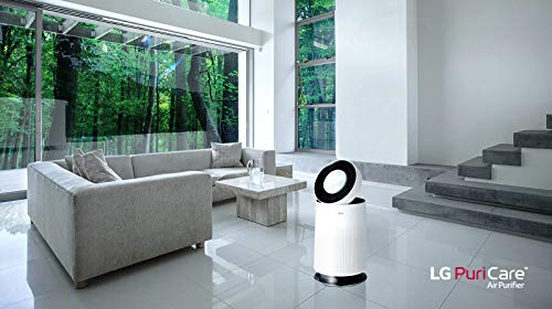 LG PURICARE 360 SINGLE AS60GDWV0 - Purificador de aire 360º con filtro HEPA 13, WiFi, ThinQ, Ionizador Plasmaster, Sensor calidad del aire y gases y función Clean Booster - Color Blanco