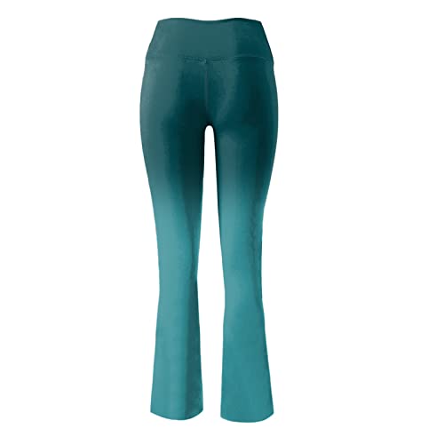 Liably Leggings de cintura alta para mujer, push-up, sexy, pantalones de yoga, cruzados, pernera ancha, pantalones de entrenamiento, estiramientos, ocio, verde, S