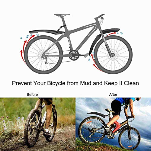 LIANYG Bicicleta Guardabarros 2 unids Bicicletas de Bicicleta Mountain Road Bike Mudguard Frente Trasero MTB MARD Guard Wins para Accesorios DE Bicicletas 276 (Color : Orange)