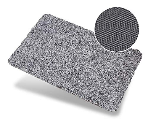 LIFA LIVING Felpudo Mágico de Secado inmediato, Felpudo Absorbente Anti Suciedad, Alfombra para Entrada Antideslizante, Gris, 45 x 70 cm