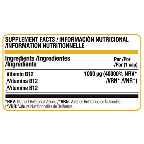 Life Pro Health vitamina B12 vegana – Vitamina B12 1000 mcg de alta asimilación – B12 Vitamin cianocobalamina para el aporte necesario del organismo - 90 cápsulas veganas