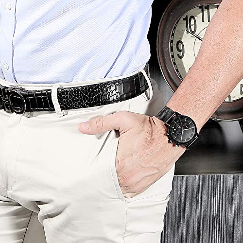 LIGE Relojes Hombres Moda Negro Acero Inoxidable Analógico Cuarzo Relojes Hombres Impermeable Deporte Cinturón de Malla Relojes