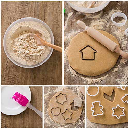 LIHAO 20 Piezas Mini Juego de Chef Niños Delantal Infantil Cocina Cortador de Galletas para Regalo Fiesta