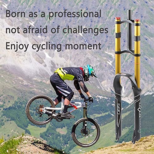 LILIXINGSH Horquilla de Bicicleta MTB Forks Tenedor de Bicicletas Mountain Bike Suspension Fork MTB 26/27.5/29 Pulgadas, Viaje 130 mm Doble Hombro Doble Rappel Rappelling Amortiguador Amortiguador