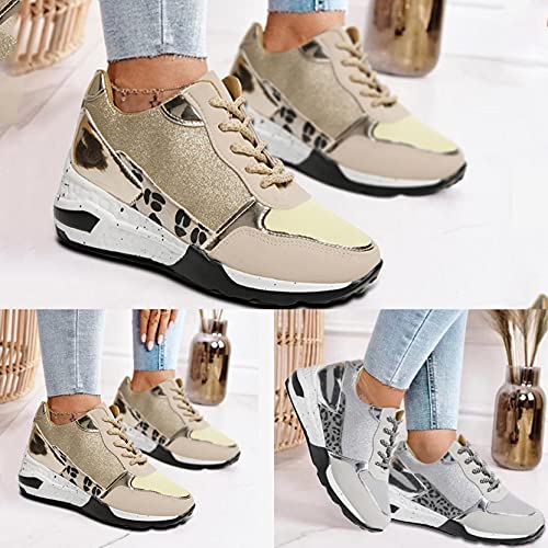 Lilygodx Zapatillas Pareja Verano de Deporte Hombre Mujer Ligero Respirable Running Bambas Calzado Deportivo Andar Sneakers Gimnasio Casuales Fitness Outdoor Antideslizante Gris Beige