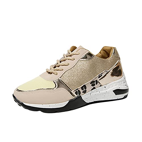 Lilygodx Zapatillas Pareja Verano de Deporte Hombre Mujer Ligero Respirable Running Bambas Calzado Deportivo Andar Sneakers Gimnasio Casuales Fitness Outdoor Antideslizante Gris Beige