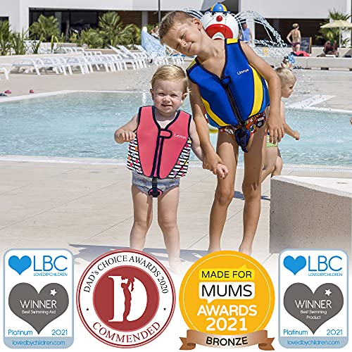 Limmys Chaleco de Natación de Neopreno de la Marca Premium para Niños - Flotador para el Aprendizaje de la Natación Ideal para Niñas - Incluye una Bolsa con Cordón Extra