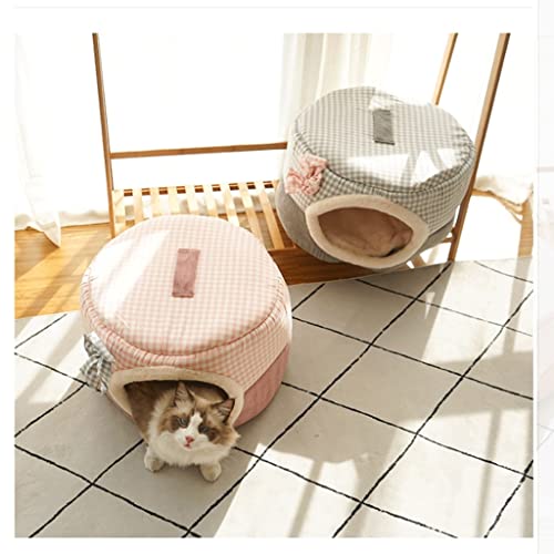 Linda Cama para Mascotas Cama de Mascotas Auto-Calentamiento 2 en 1 Forma de Cueva Plegable High Elastic Foam Cat Cat Cat for Gatos y Perros pequeños Cama cálida y Confortable para Perros y Gatos