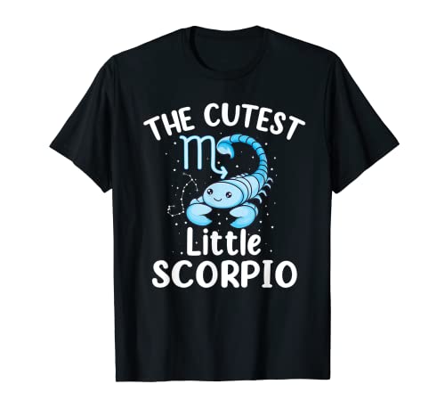 Lindo pequeño Escorpio para niños Kawaii signo del zodiaco cumpleaños Camiseta