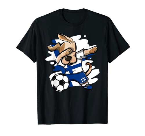 Lindo perro de baile Finlandia Equipo de Fútbol Bandera Finlandia Entusiasta de los deportes Finlandia Fútbol Camiseta