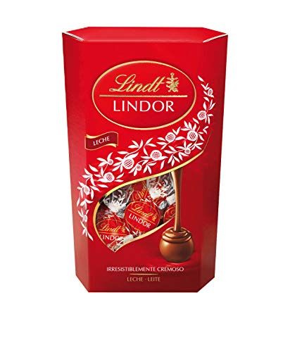 Lindt Lindor Cornet Caja de bombones cremosos de chocolate con leche, 600gr.