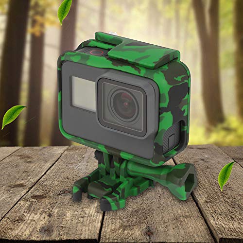 Linghuang - Carcasa para cámara GoPro Hero 7, Color Negro y Negro, para GoPro Hero 7 Black,GoPro Hero 6 Black GoPro Hero(2018)/5 Black, HERO5 Session, HERO4 Black,HERO4 Silver, Color Camuflaje Verde