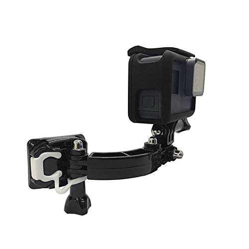 Linghuang Kit de Montaje Giratorio Soportes Adhesivos para Soporte de Montaje de Casco de Motocicleta para mentón para Gopro Hero 7 / (2018) / 6/5 Negro, 4 3 sesiones, dji Osmo Action, SJCAM EKEN