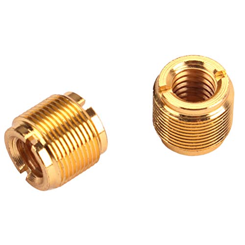 LIOOBO Adaptadores de Rosca de Rosca para Soporte de micrófono Clip de 5/8 de Pulgada Macho a 3/8 de Pulgada Hembra Adaptador de Rosca de Tornillo de micrófono (Dorado)