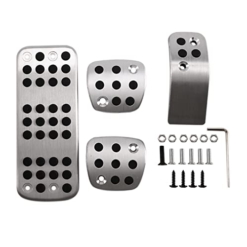 LIPING Toto Department Store 1 Set Silver Accelerator Frake Clutch Pedal Pedal Pad Pegatinas TTCR-II Ajuste for Accesorios for automóviles, Apto for Peugeot 206 CC 206CC en (Color Name : Silver)