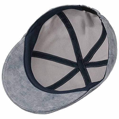 LIPODO Flatcap Used Look Denim para Hombre - Gorra Plana en Look Tejano - Gorra de Hombre con Cinta elástica - Flat Cap con algodón - Gorra para Primavera/Verano Azul-mélange M (57-58 cm)