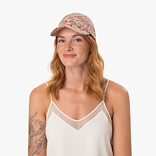 LIPODO Gorra Allover Flowers Mujer - de béisbol algodón con Visera Primavera/Verano - Talla única Azul Oscuro-Rosa Palo