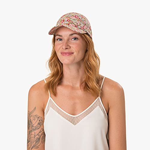 LIPODO Gorra Allover Flowers Mujer - de béisbol algodón con Visera Primavera/Verano - Talla única Azul Oscuro-Rosa Palo