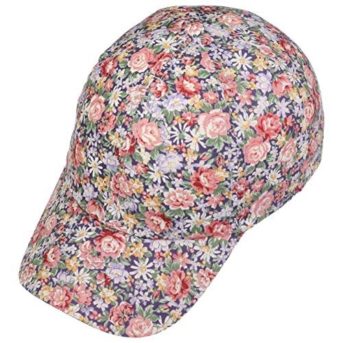 LIPODO Gorra Allover Flowers Mujer - de béisbol algodón con Visera Primavera/Verano - Talla única Azul Oscuro-Rosa Palo