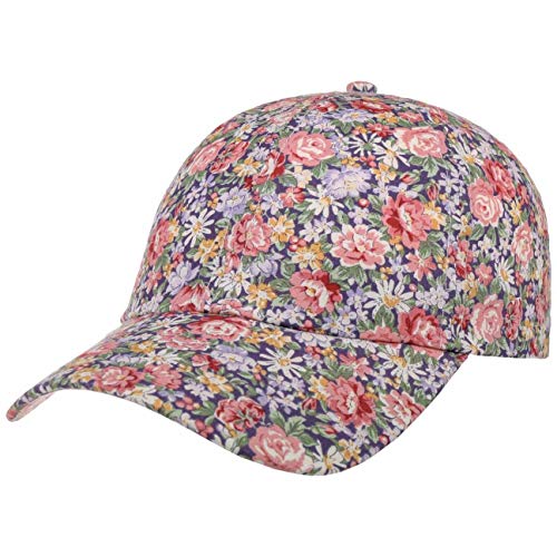 LIPODO Gorra Allover Flowers Mujer - de béisbol algodón con Visera Primavera/Verano - Talla única Azul Oscuro-Rosa Palo