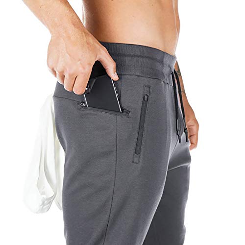 Litthing Pantalones Deportivos Hombre Pantalones Jogger Deportivo Entrenamiento Fitness Pantalones Casual Deporte Slim Fit Cintura Elástica Ajustable (Gris, XL)