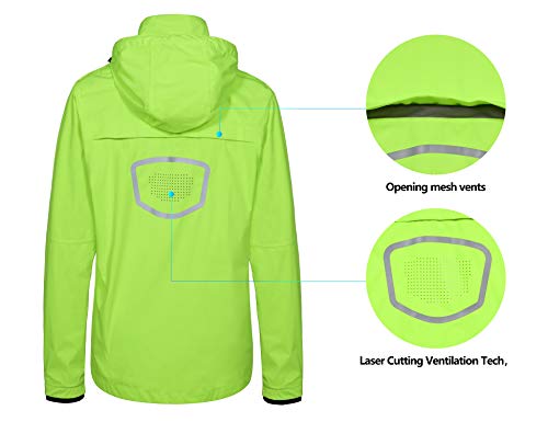 Little Donkey Andy - Chaqueta de entrenamiento ligera y transpirable para hombre, con capucha, cortavientos para correr al aire libre - Amarillo - Medium