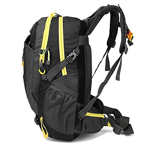 Lixada 40L Resistente al Agua Mochila, Portátil Mochila Trekking, Laptop Daypack, Durable Impermeable, para Escalada, Viajes, Actividades al Aire Libre (Negro)