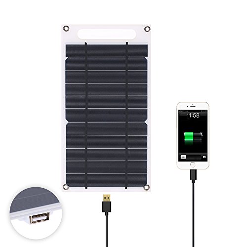 Lixada 7,8 W Cargador Solar, cargador con panel solar portátil, teléfonos inteligentes y otros dispositivos USB para teléfono móvil al aire libre Camping Escalada Senderismo