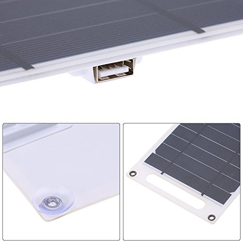 Lixada 7,8 W Cargador Solar, cargador con panel solar portátil, teléfonos inteligentes y otros dispositivos USB para teléfono móvil al aire libre Camping Escalada Senderismo