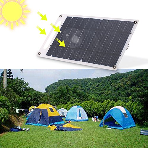 Lixada 7,8 W Cargador Solar, cargador con panel solar portátil, teléfonos inteligentes y otros dispositivos USB para teléfono móvil al aire libre Camping Escalada Senderismo