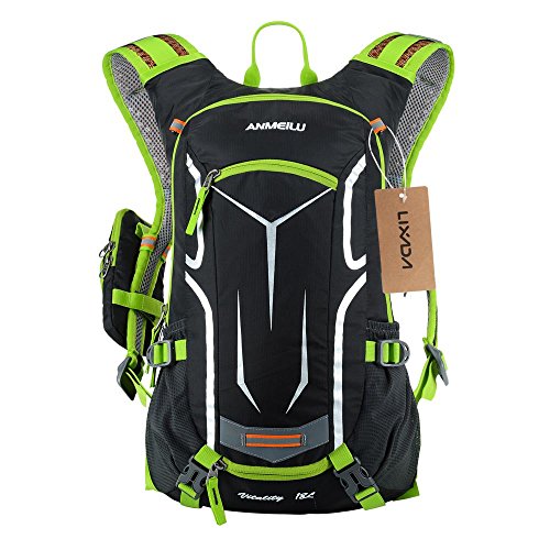 Lixada Mochila de Ciclismo Impermeable 18L Unisexo Respirable Ultraligero con Cubierta de Lluvia Mochila de Hombro para Ciclismo Montañismo Viajes