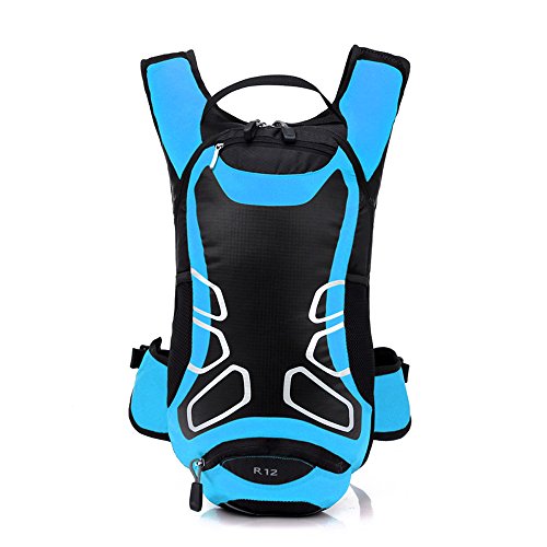 Lixada - Mochila impermeable de ciclismo de 12 L, mochila ultra ligera para ciclismo, para equitación en el exterior, montañismo, para hidratación, azul