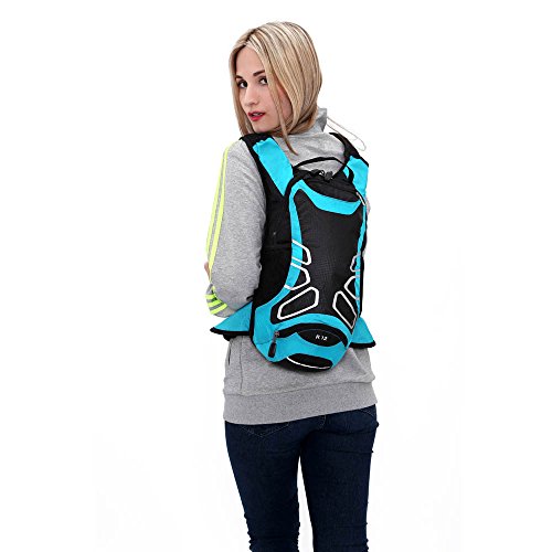 Lixada - Mochila impermeable de ciclismo de 12 L, mochila ultra ligera para ciclismo, para equitación en el exterior, montañismo, para hidratación, azul